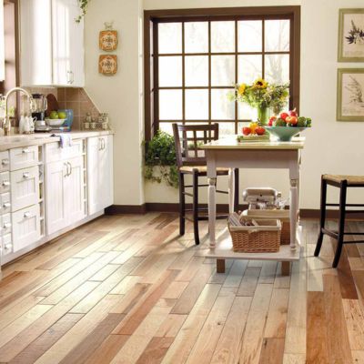 rustic hardwood flooring in a cozy Otsego kitchen