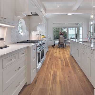 wood look laminate flooring in a Otsego kitchen